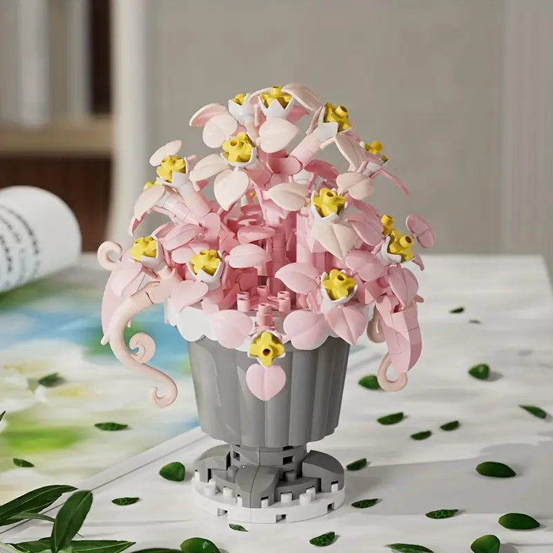 Miniature Diamond Sunflower, Daisy & Orchid Bouquet Building Blocks Toy Set - Ideal Gift for Girlfriend's Birthday, Christmas, Valentine's Day