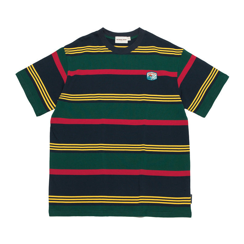Striped Short-sleeved T-shirt Loose Couple Outfit
