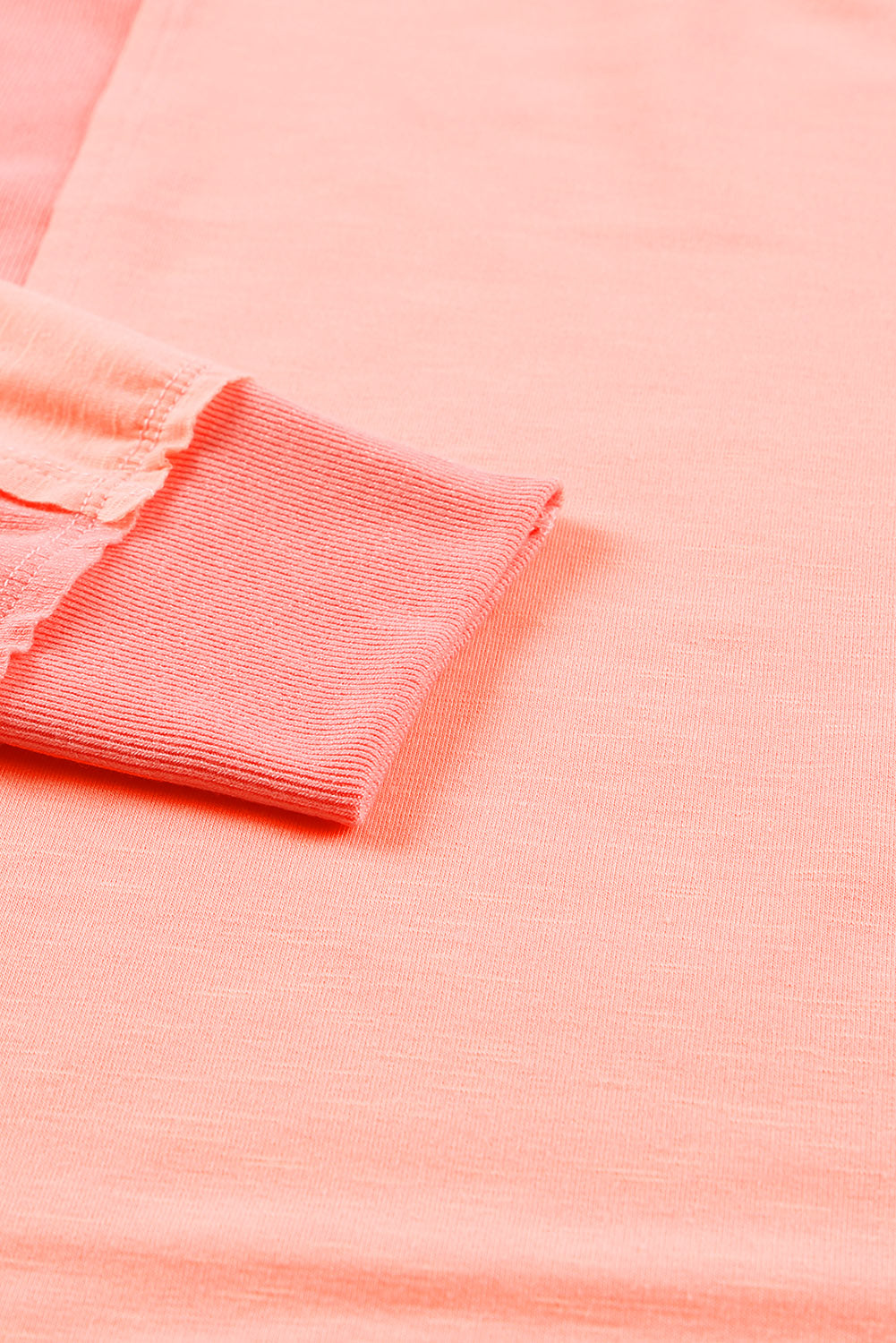 Ribbed Trim Panel Long Sleeve Top