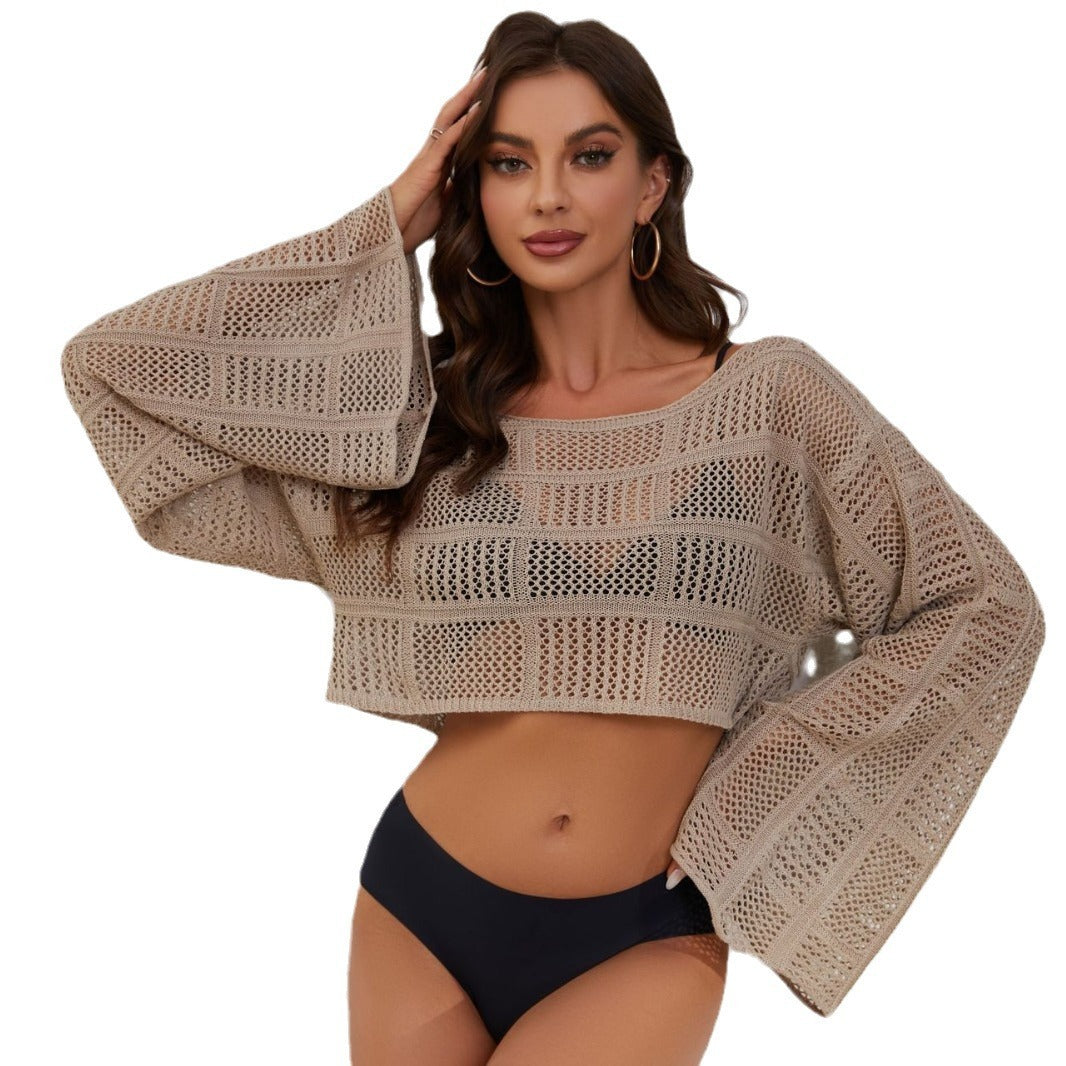 Beach Knitted Hollowed Fashion Bikini Swimsuit Blouse