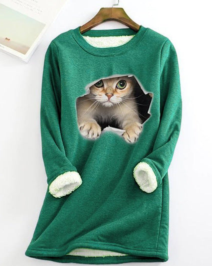Autumn And Winter New Fleece-lined Thermal Bottoming Shirt Big Sale Printing