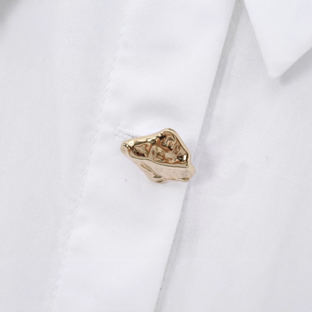 Women's Fashion Polo Collar Gold Breasted