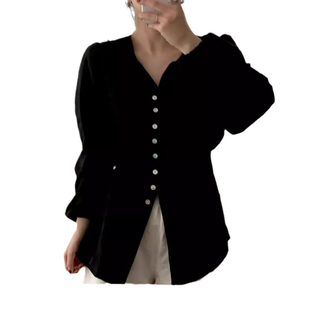 Korean Chic Early Autumn Lace-up Fashionable Niche Long Sleeve Sun Protection Shirt