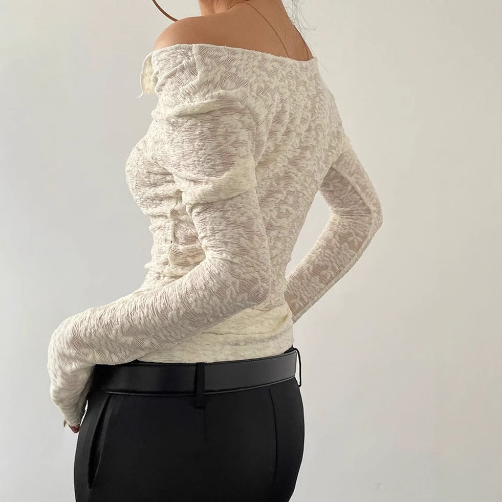 Sexy Pure Lace Light Breathable Long Sleeves Cardigan T-shirt