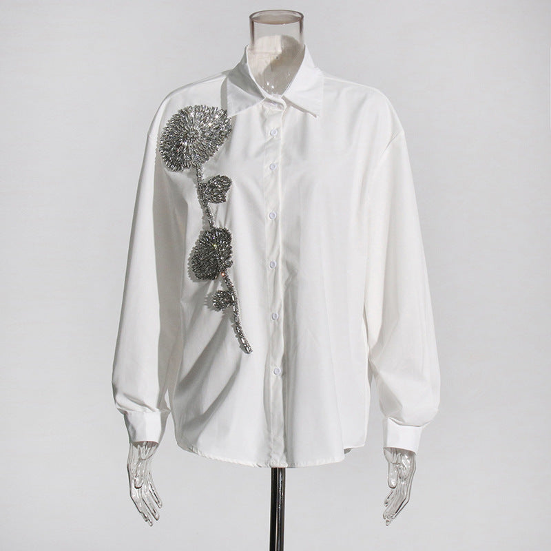 Fashion Casual Loose Slimming Lapel Women's Blouse