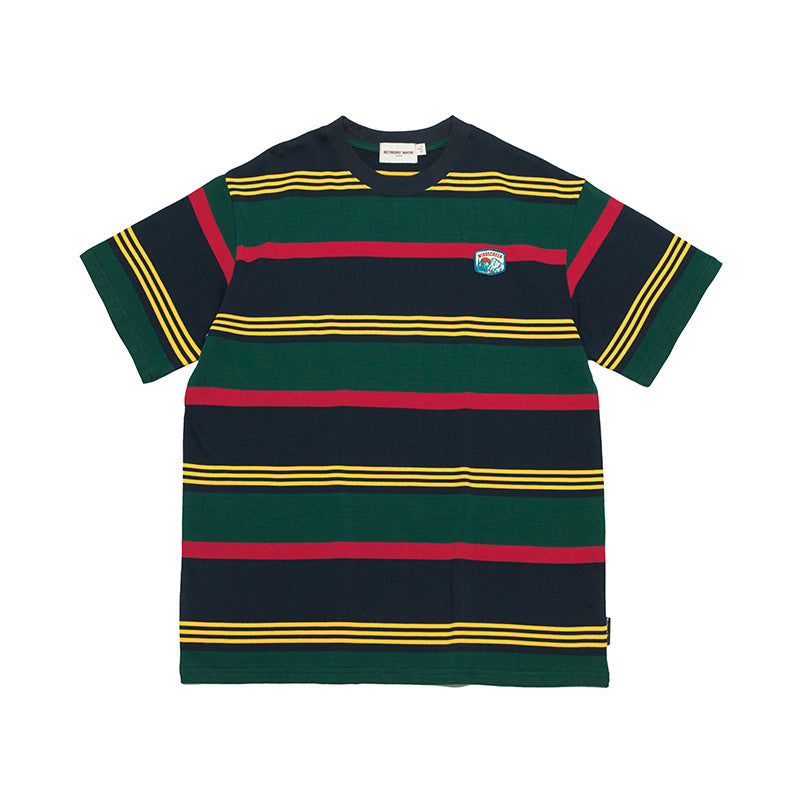 Striped Short-sleeved T-shirt Loose Couple Outfit