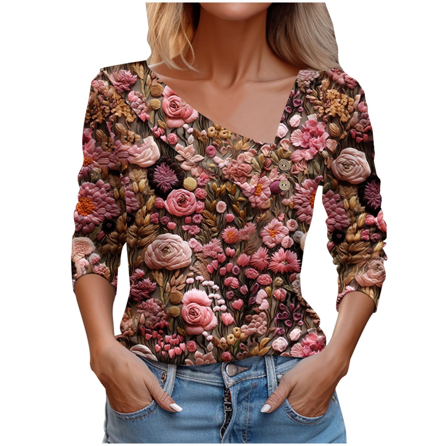 Long Sleeve Color Printed Shirt