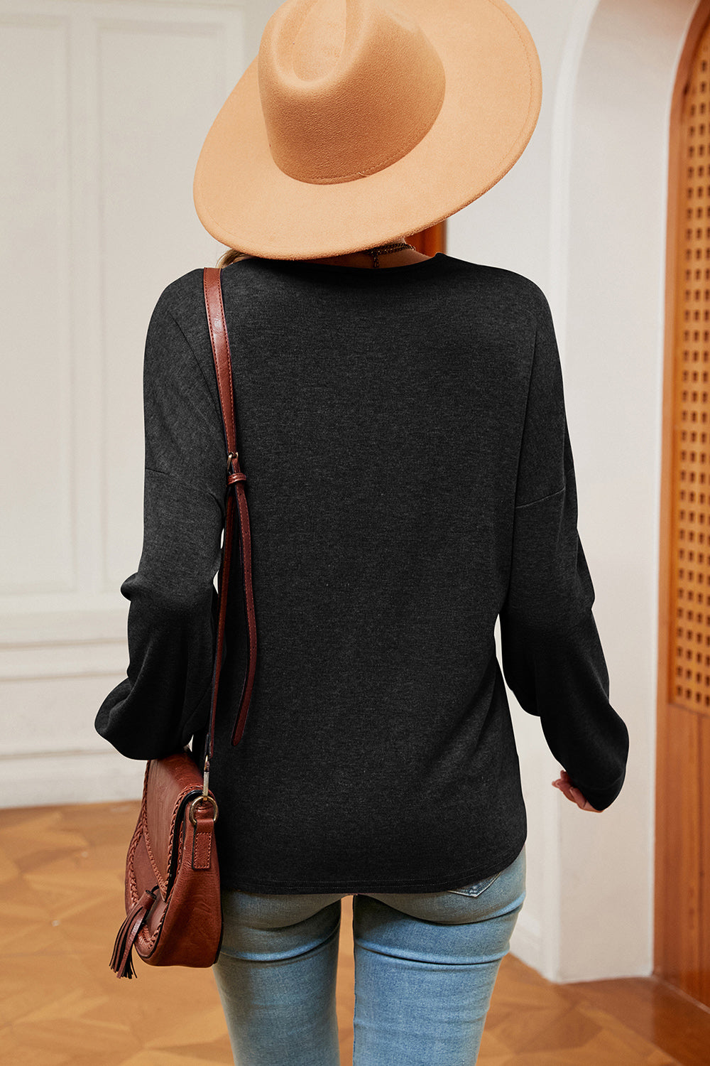 V-Neck Dropped Shoulder T-Shirt