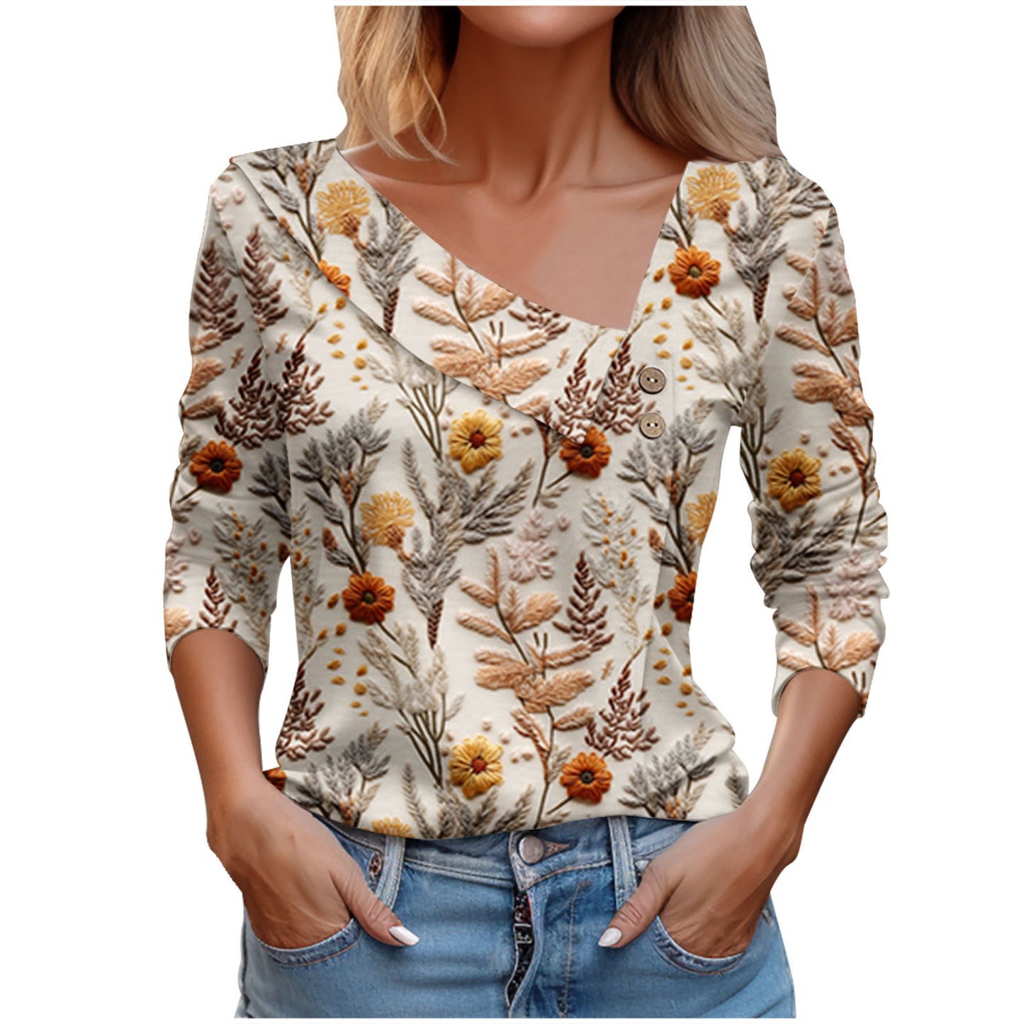 Long Sleeve Color Printed Shirt