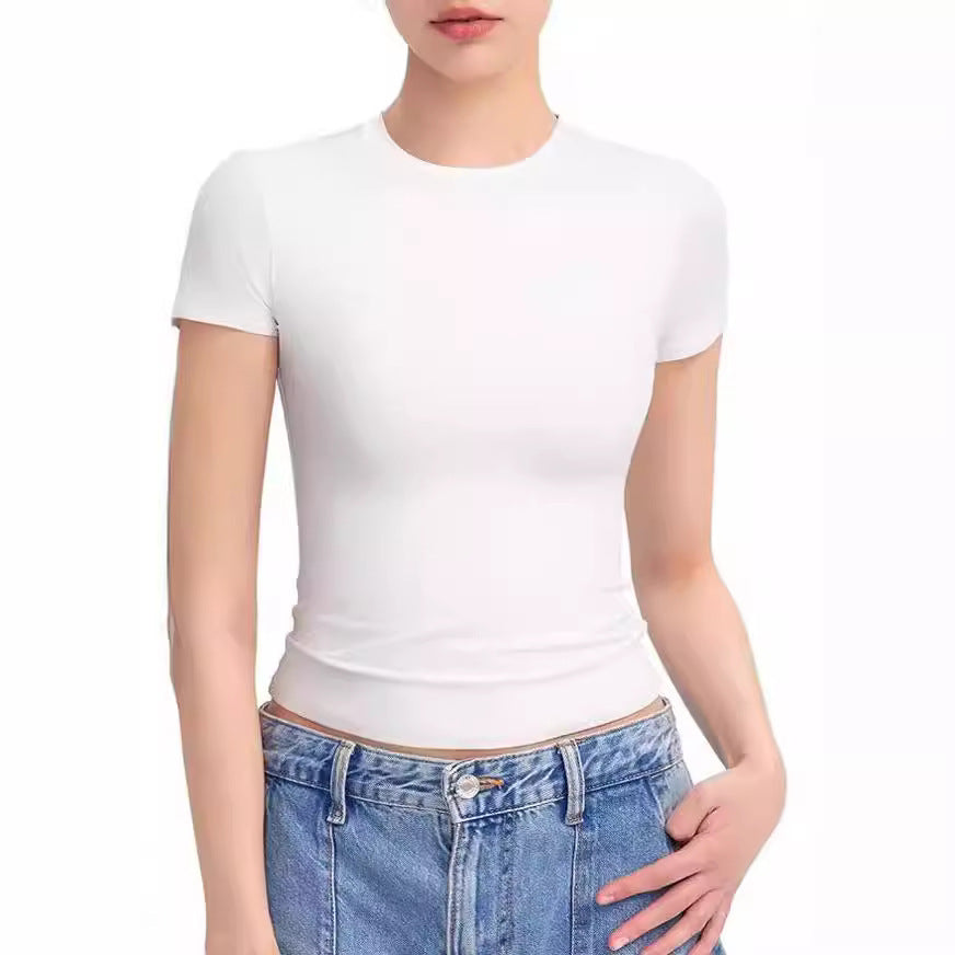 Women's Fashion Simple Short-sleeved T-shirt Pure Desire Top